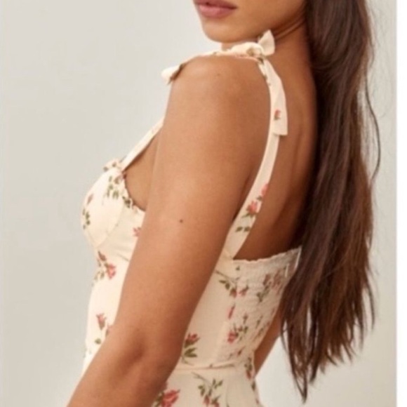 REFORMATION Christine Florence Pink Floral Mini Dress - Picture 2 of 8